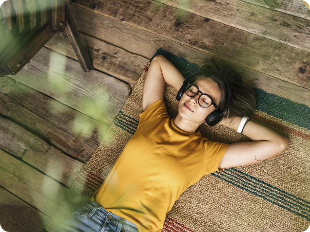 Person relaxing outdoors
